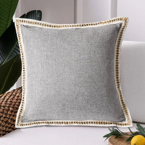Vintage linen throw pillow covers, set of 2