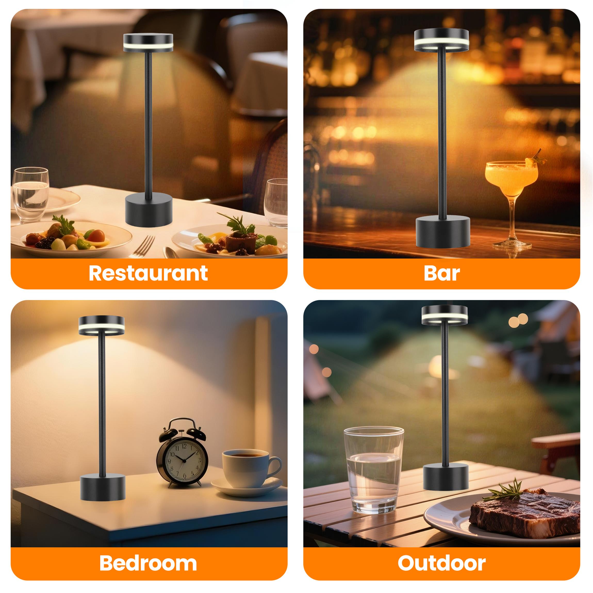 Cordless LED Table Lamp with Dimming Touch Control