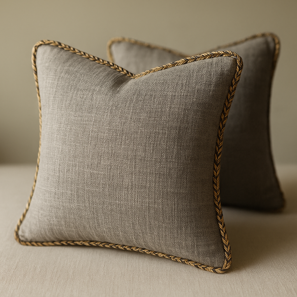 Vintage linen throw pillow covers, set of 2