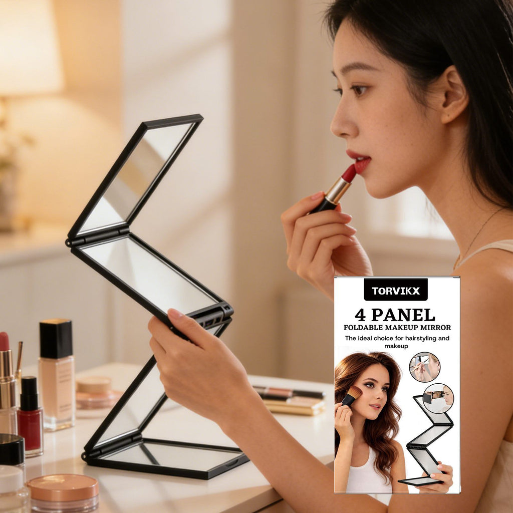 Four-Panel Folding Makeup Mirror