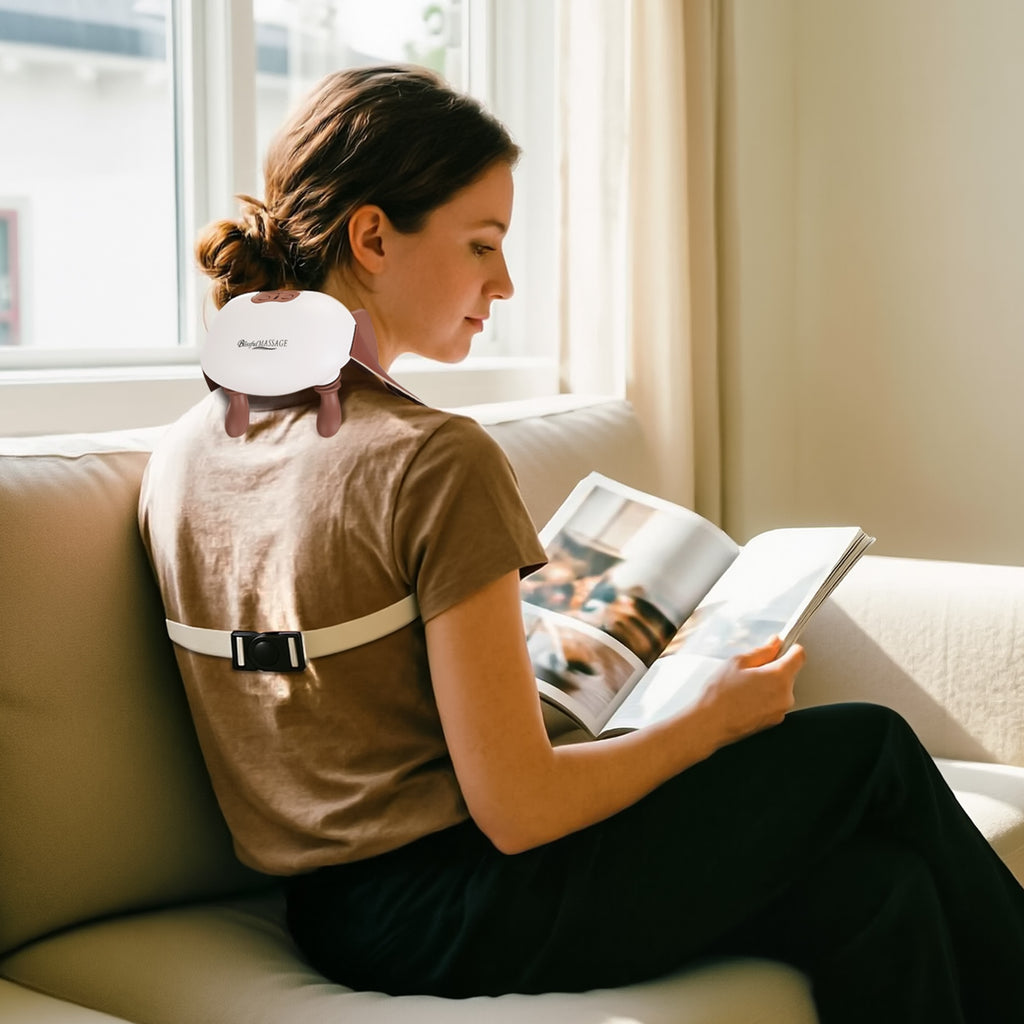 Cordless neck massager with heat
