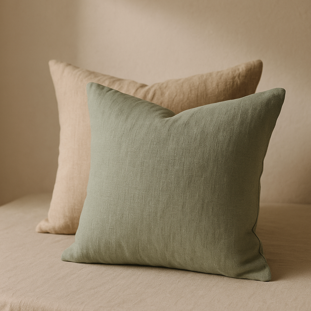 Vintage linen throw pillow covers, set of 2
