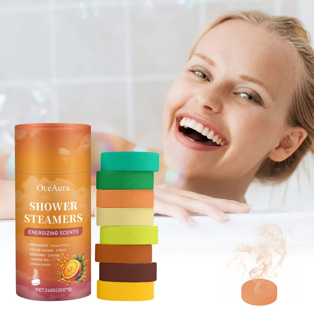 Eight-piece shower aroma tablet set
