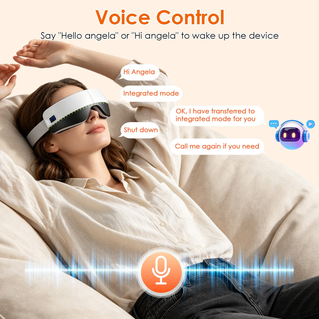 Foldable eye massager with soothing features