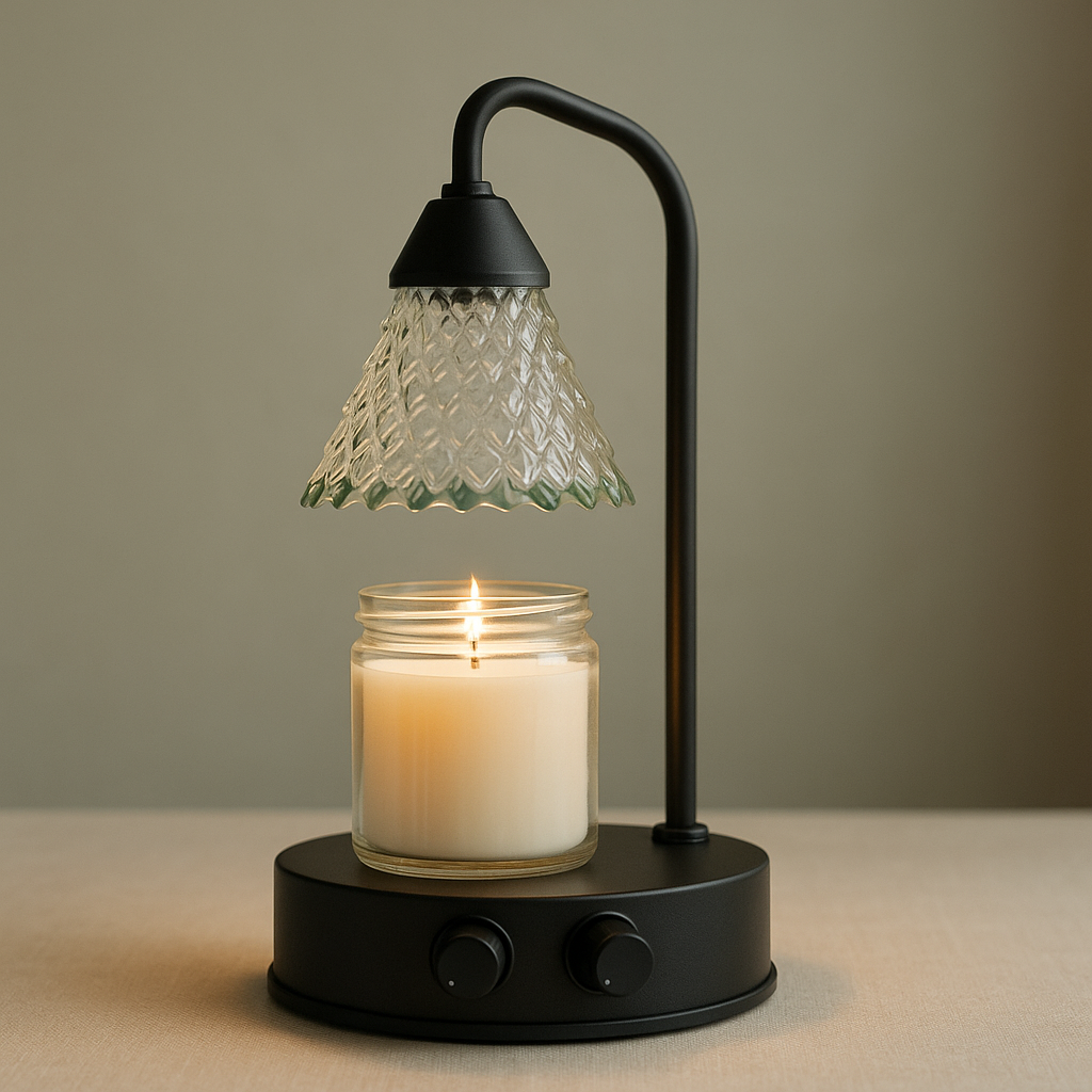 Adjustable candle warmer lamp with timer and dimmer