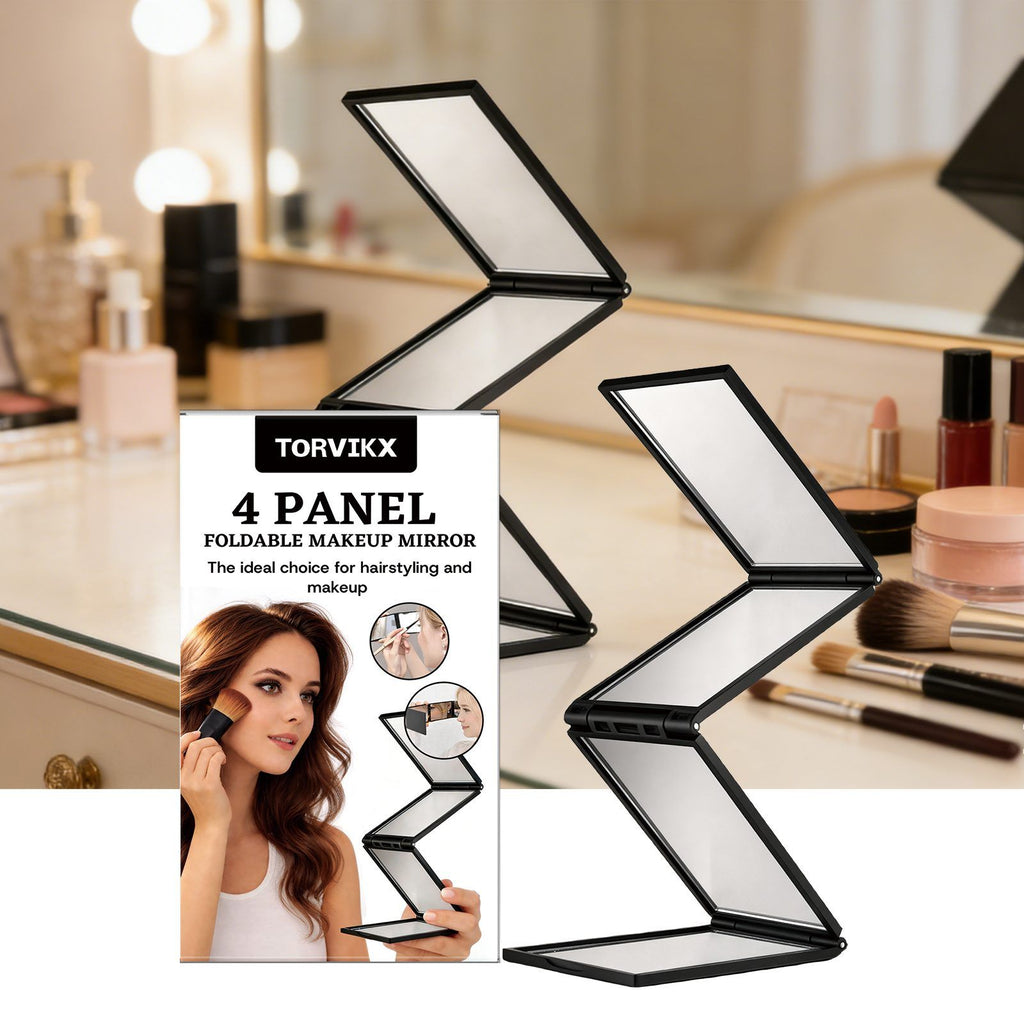 Four-Panel Folding Makeup Mirror