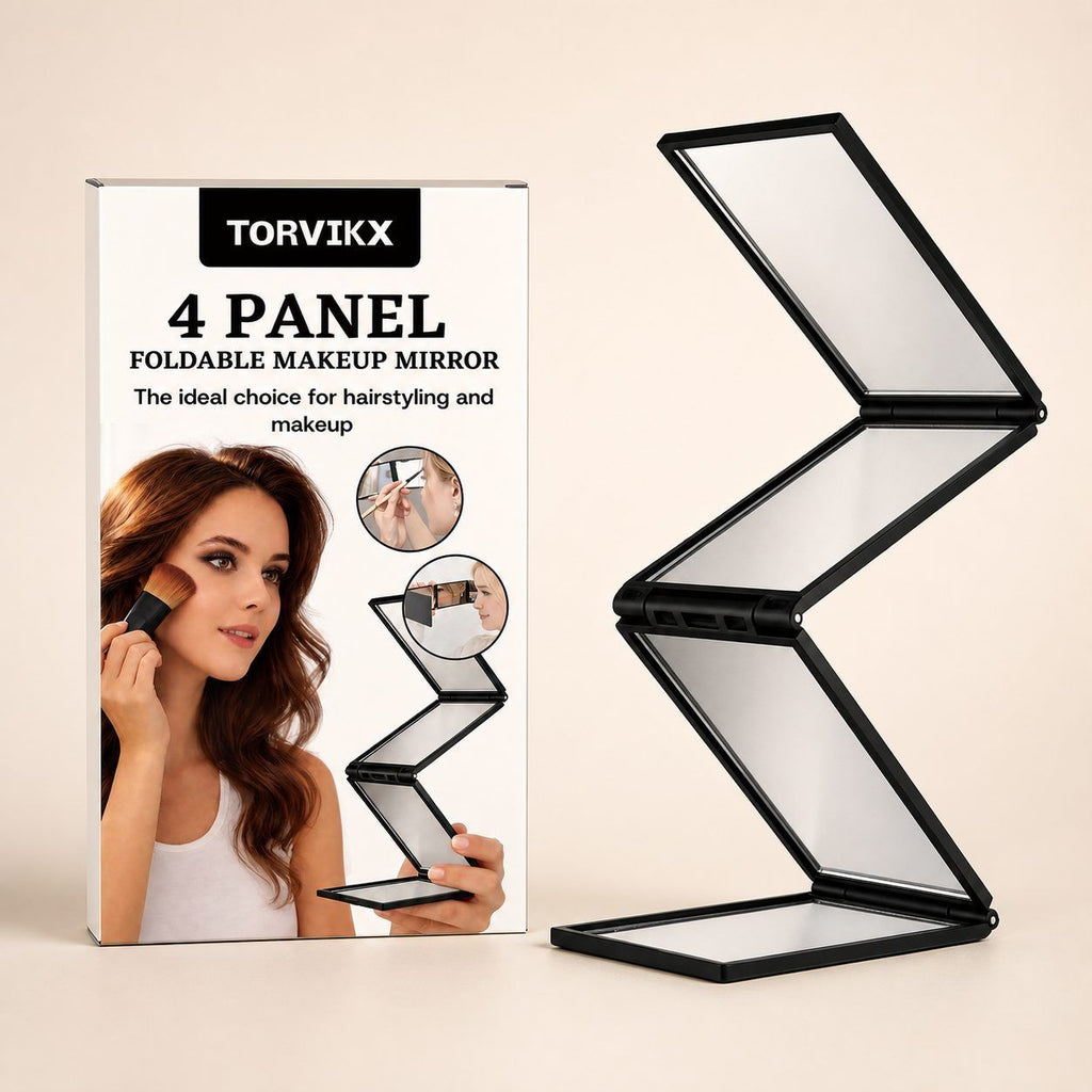 Four-Panel Folding Makeup Mirror
