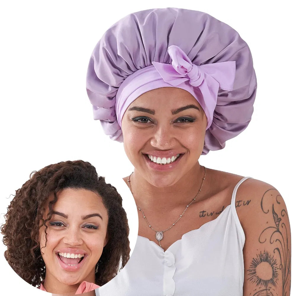 Silk Sleep Bonnet in Rose Red