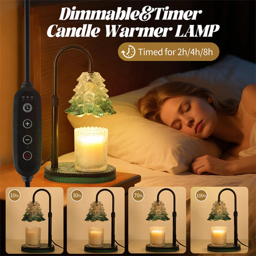 Adjustable candle warmer lamp with timer and dimmer