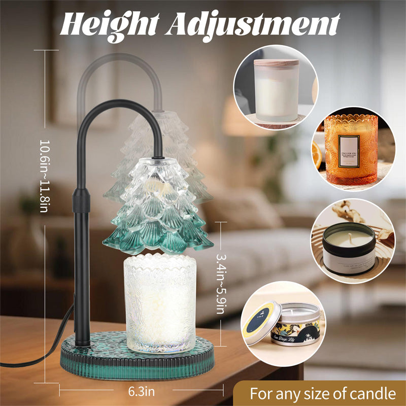 Adjustable candle warmer lamp with timer and dimmer