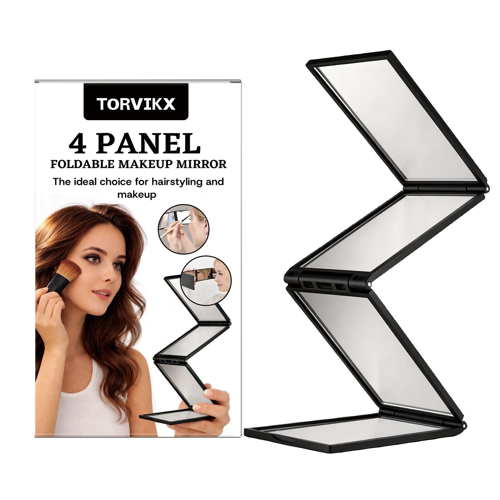 Four-Panel Folding Makeup Mirror
