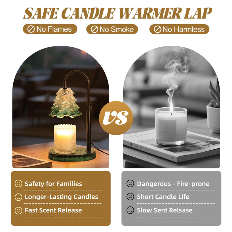 Adjustable candle warmer lamp with timer and dimmer