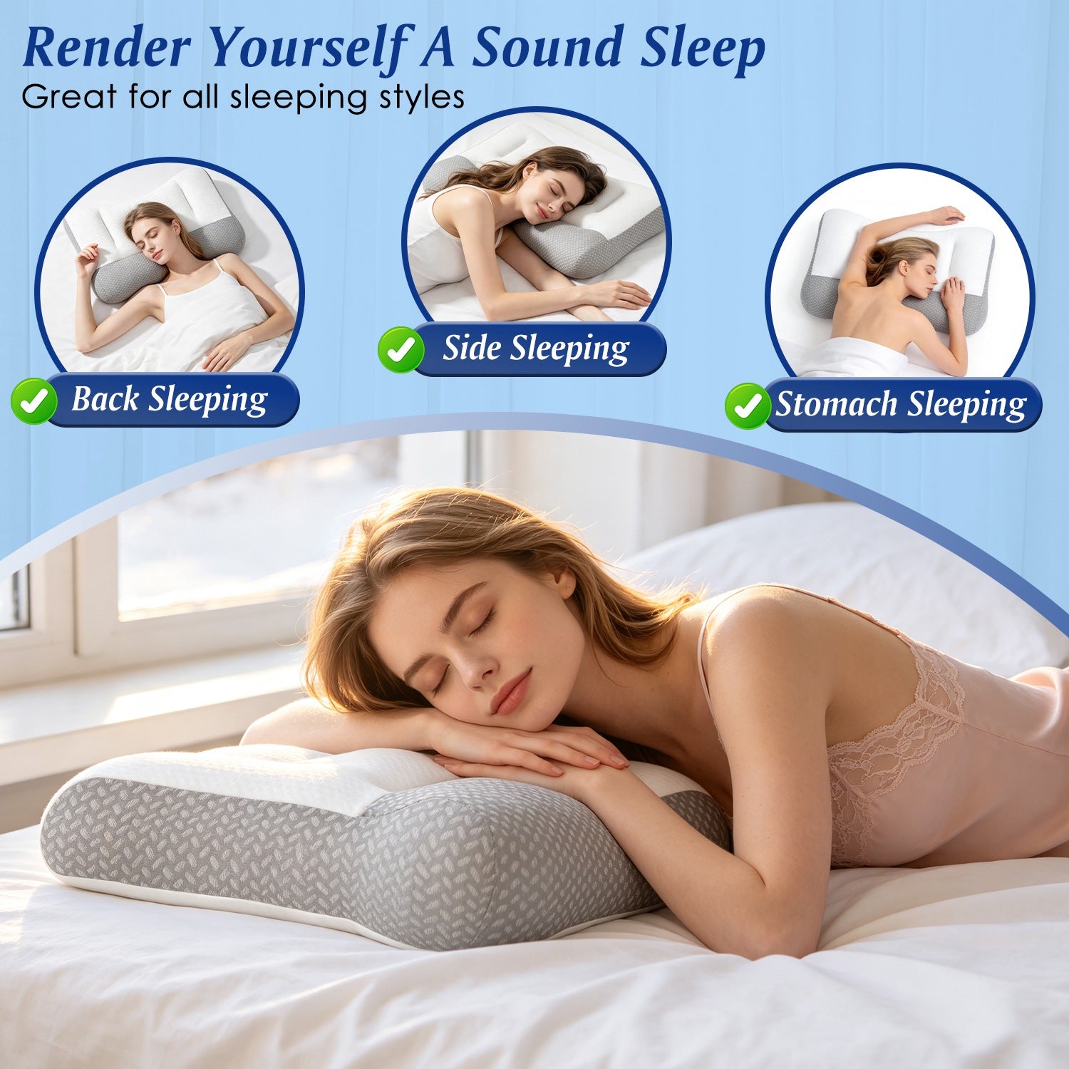 Ergonomic Breathable Mesh Bed Pillow