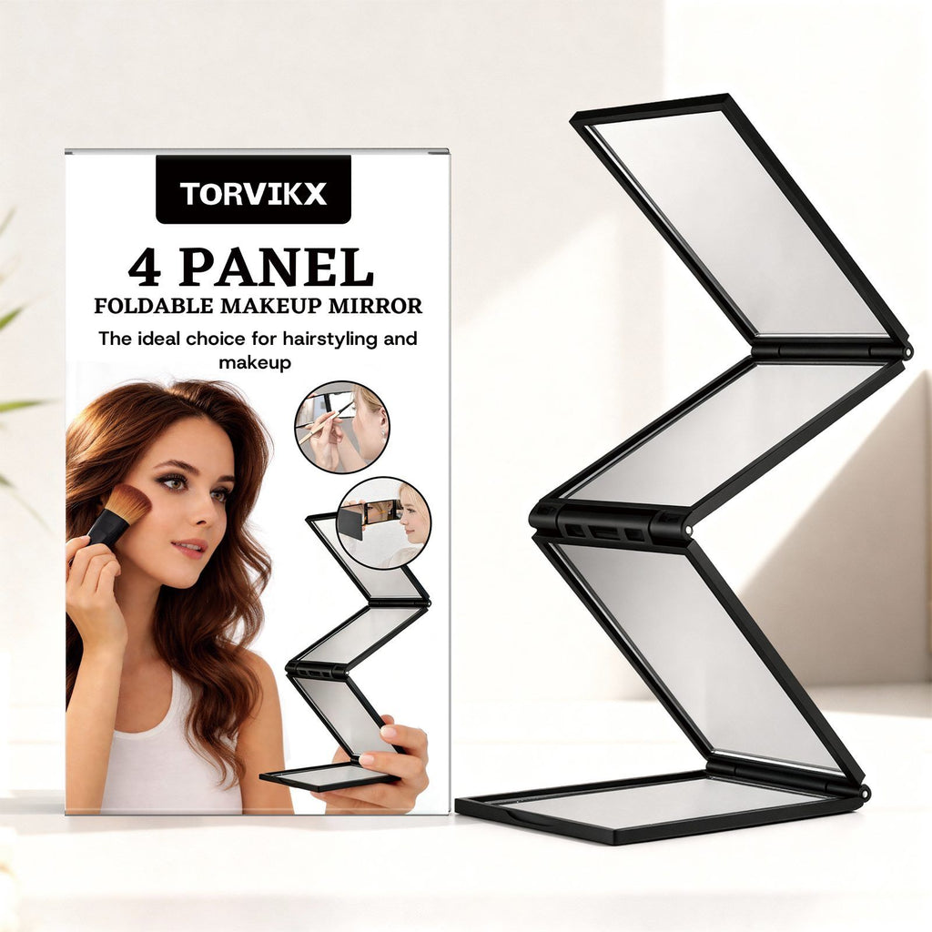 Four-Panel Folding Makeup Mirror