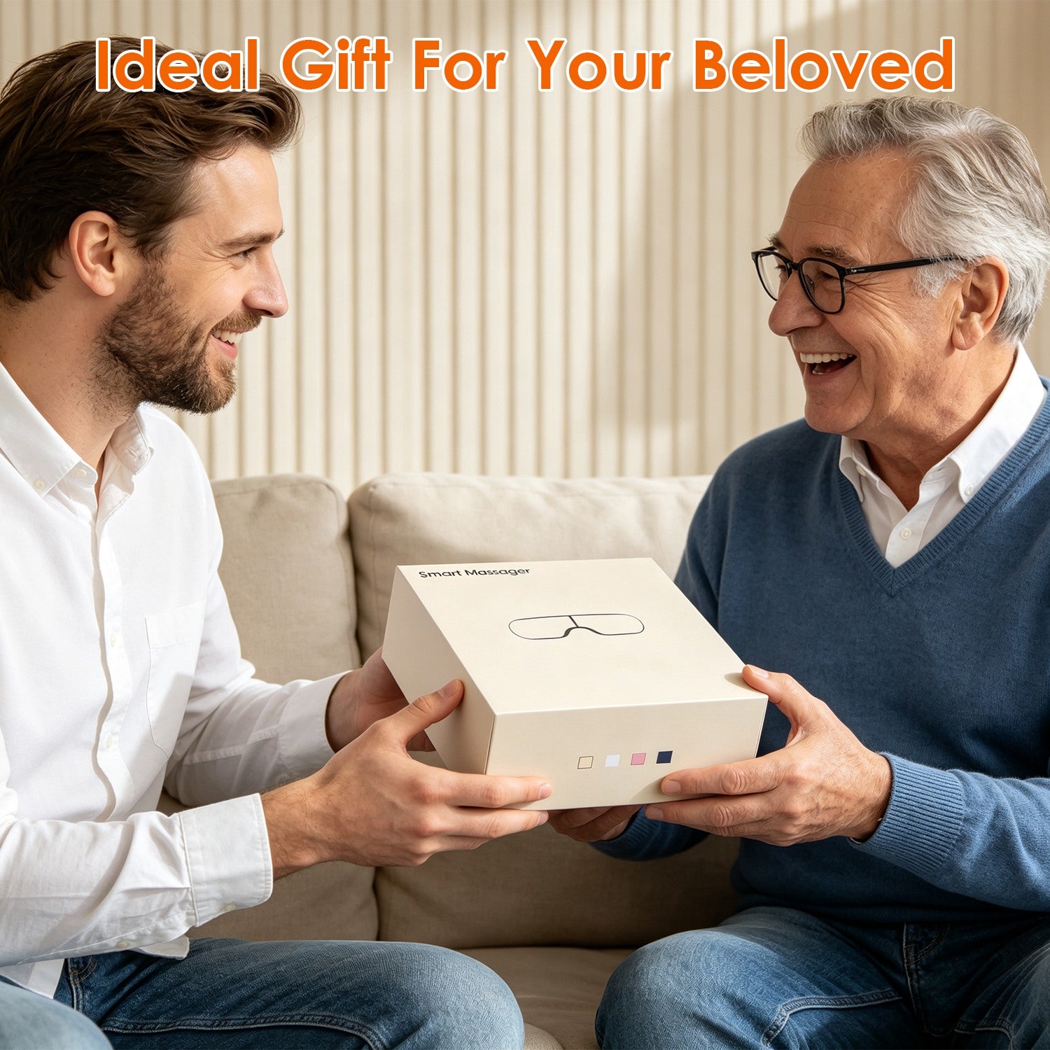 Foldable eye massager with soothing features